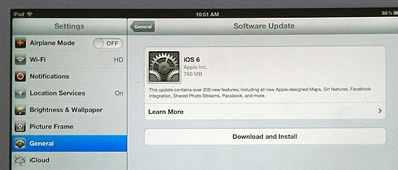 Software Update Ipad 3